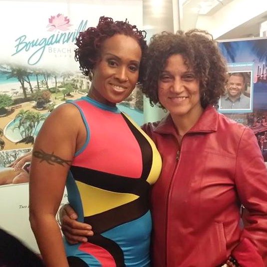 Soca Queen and star of 'Two Smart', Alison Hinds poses with Executive Director Frances-Anne Solomon at the film's screening.jpg