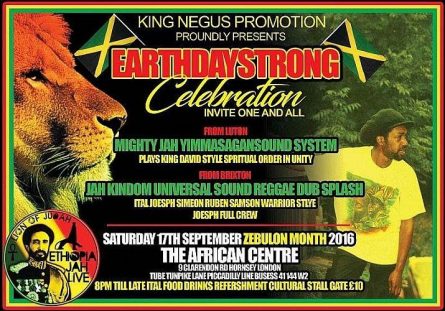 King Negus Earth Day Sept 2016